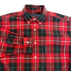 Vintage Abercrombie & Fitch The Big Shirt Red Plaid Y2K Long Sleeve Men's Medium